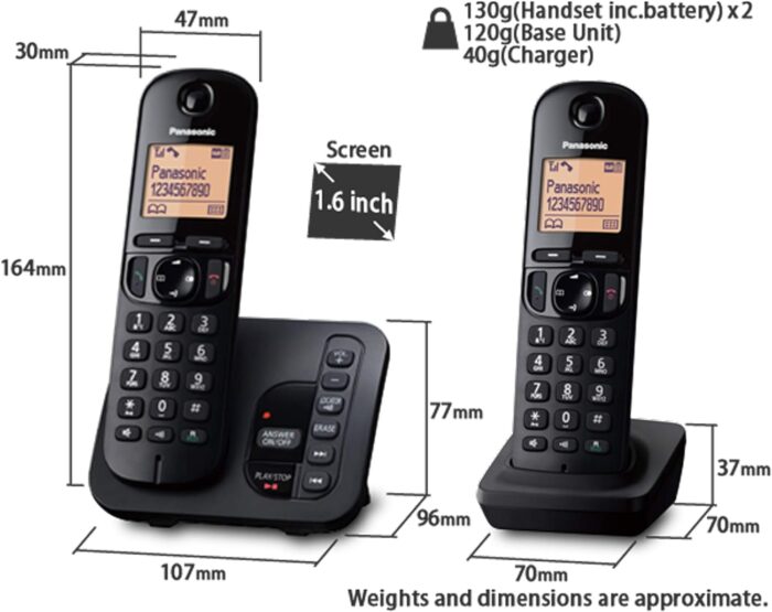 Panasonic KXTGC222EB Digital Cordless Answer Phone with Nuisance Calls Block Twin - Black - Image 5