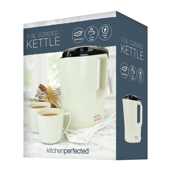 Lloytron E1201WI KitchenPerfected 1000w 0.9Ltr Lightweight Corded Travel Kettle - Cream - Image 4