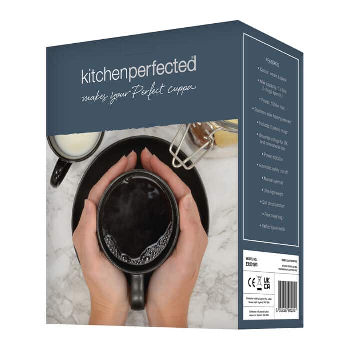 Lloytron E1201WI KitchenPerfected 1000w 0.9Ltr Lightweight Corded Travel Kettle - Cream - Image 5