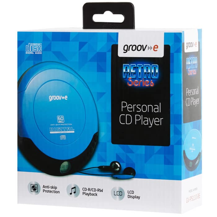 Groov-e GVPS110/BE Retro Series Personal CD Player - Blue - Image 3
