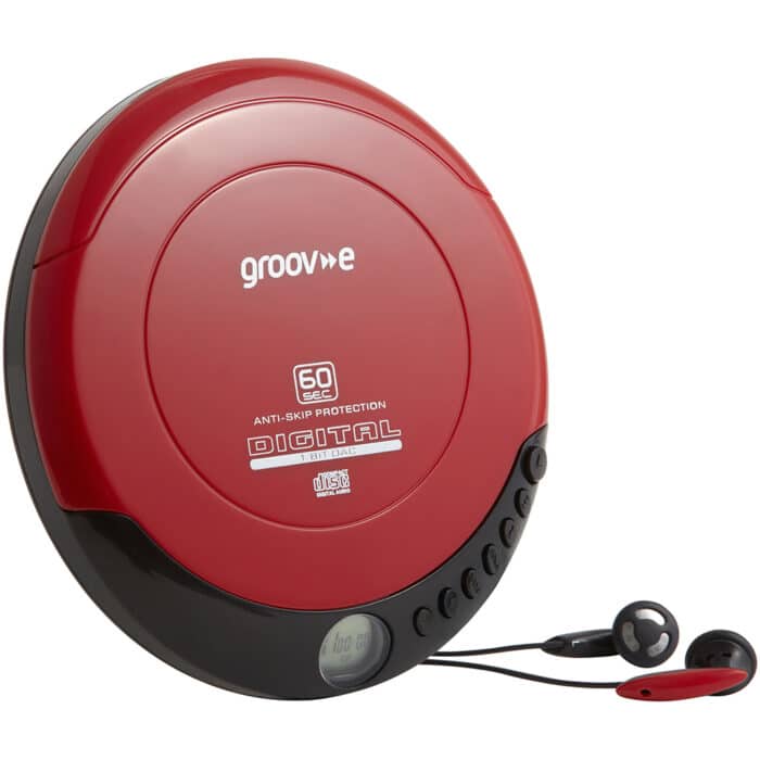 Groov-e GVPS110/RD Retro Series Personal CD Player - Red - Image 2