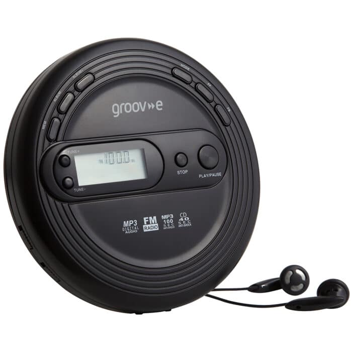 Groov-e GVPS210/BK Retro Series Personal CD Player with FM Radio - Black - Image 2