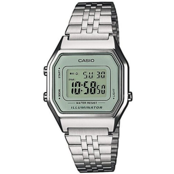 Casio LA680WEA-7EF Ladies Digital Watch White Face - Silver