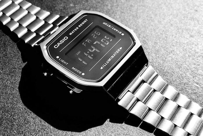 Casio A168WEM-1EF Classic Digital Watch - Silver with Black Case - Image 2