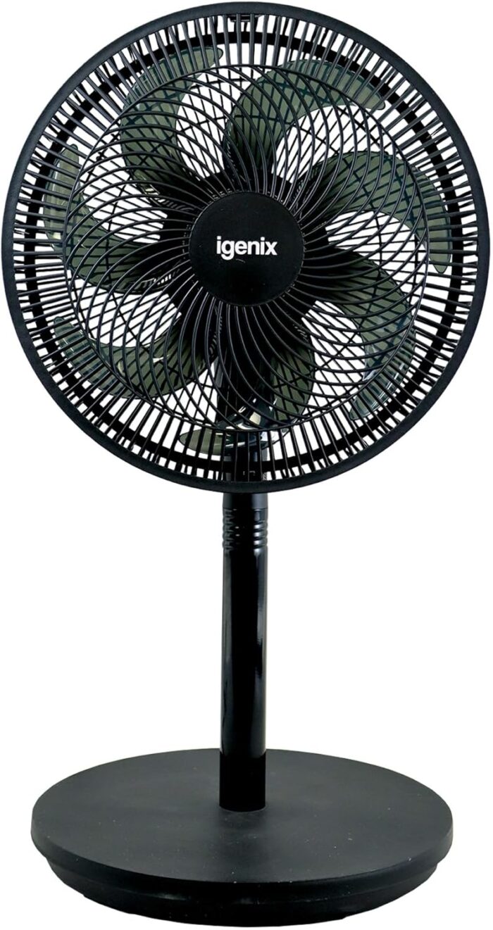 Igenix IGFP012B 12 Inch 7 Bladed Pedestal Fan Black