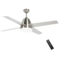 HOMCOM Mounting Reversible Ceiling Fan with Light Remote Silver & Black