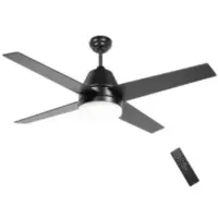 HOMCOM Mounting Reversible Ceiling Fan with Light Remote Black & Brown