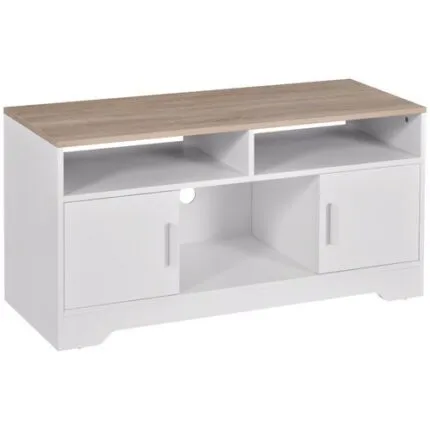 Homcom Home Office 42" TV Stand Storage Unit w/ Cabinets Shelves Living Room