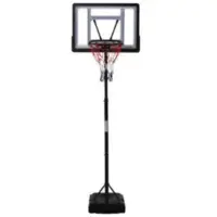 HOMCOM 1.55-2.1m Basketball Hoop and Stand w/ Fillable Base Wheels Black