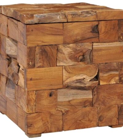 vidaXL Storage Stool: Rustic Mosaic Design and Organized Space