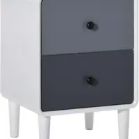 Homcom Side Cabinet Nightstand Home Organizer with 2 Storage Drawer Unit