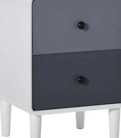Homcom Side Cabinet Nightstand Home Organizer with 2 Storage Drawer Unit