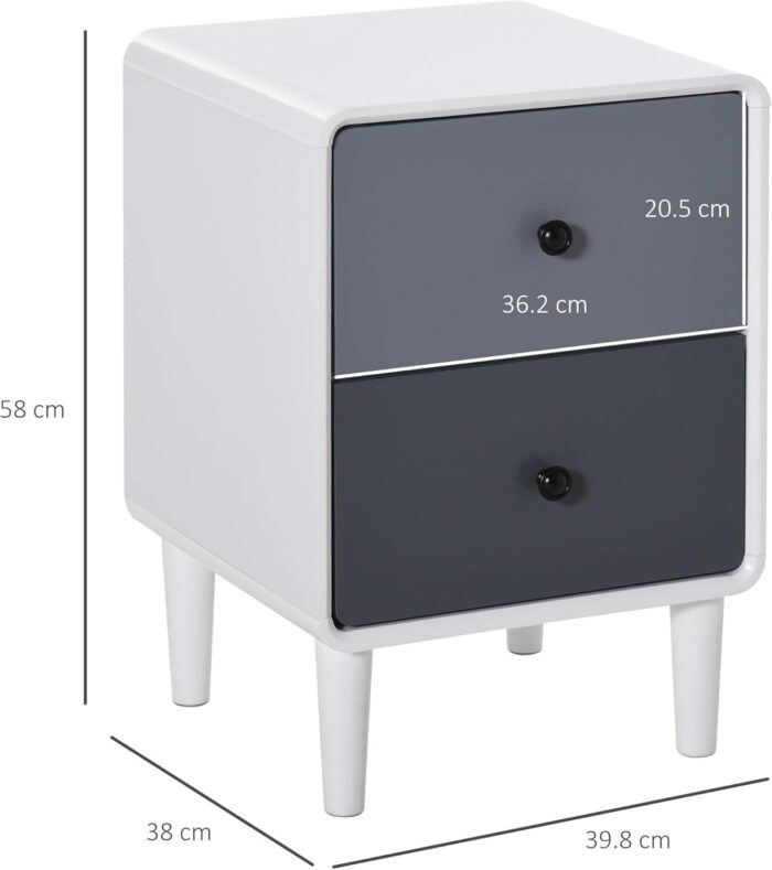 Homcom Side Cabinet Nightstand Home Organizer: Elegant Espresso Finish - Image 6