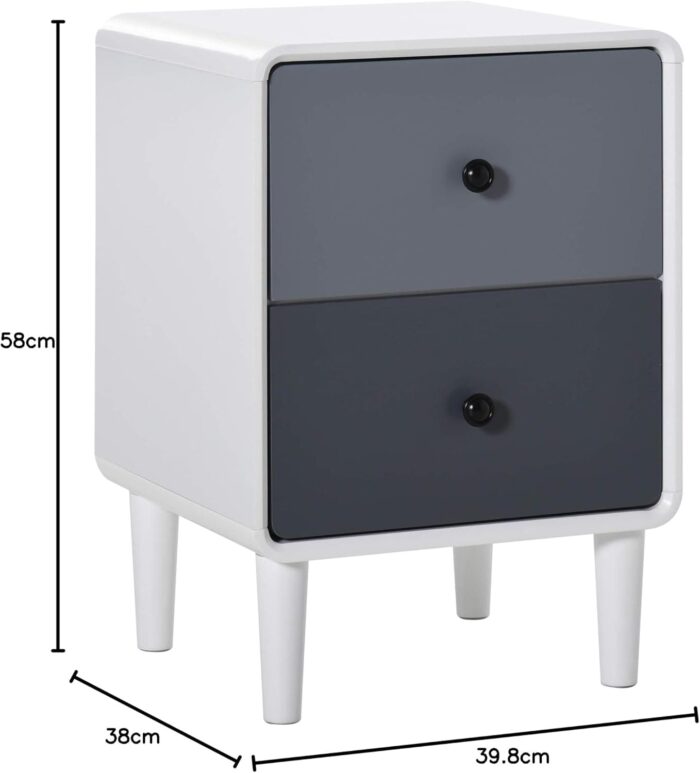 Homcom Side Cabinet Nightstand Home Organizer: Elegant Espresso Finish - Image 3