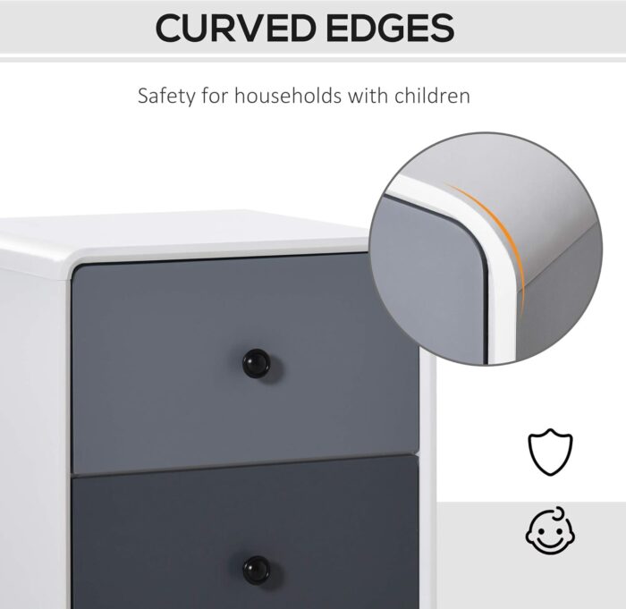 Homcom Side Cabinet Nightstand Home Organizer: Elegant Espresso Finish - Image 5