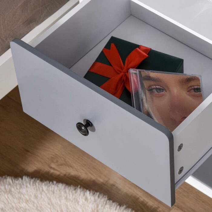 Homcom Side Cabinet Nightstand Home Organizer: Elegant Espresso Finish - Image 9