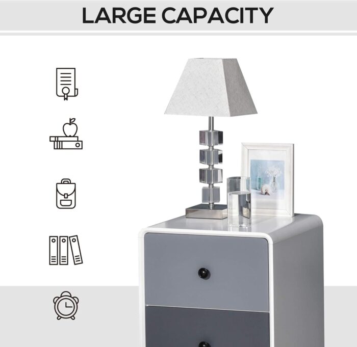 Homcom Side Cabinet Nightstand Home Organizer: Elegant Espresso Finish - Image 4