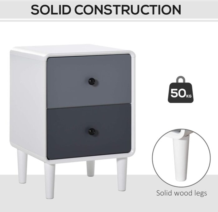 Homcom Side Cabinet Nightstand Home Organizer: Elegant Espresso Finish - Image 7