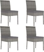 Vidaxl Garden Dining Chairs 4 Pcs Poly Rattan Grey