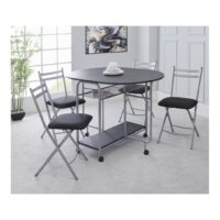 Greenhurst Stowaway 4 seat dining set - black / silver
