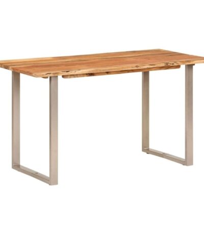 HOMCOM Dining Table Farmhouse Kitchen Table w/ Wood Frame for Dining Room