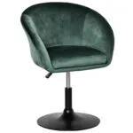 Green Homcom Swivel Bar Stool with Plush Fabric and Modern Tub Seat Design