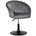 Homcom Grey Fabric Swivel Bar Stool with Plush Seat and Modern Curved Backrest on a Black Pedestal Base