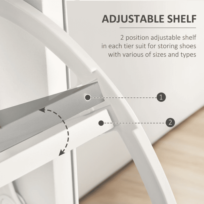 Homcom 4 Compartment Shoe Storage Cabinet w/ Shelves Footwear Home Office Hallway - Image 4