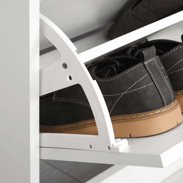 Homcom 4 Compartment Shoe Storage Cabinet w/ Shelves Footwear Home Office Hallway - Image 8