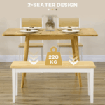 Wooden Bench Indoors Seating for Kitchen or Dining Natural Wood Effect Sturdy and Elegant