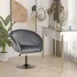 Grey Homcom Swivel Bar Stool in a Modern Room with Plants and Mirrors