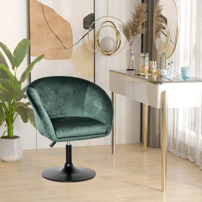 Homcom Green Fabric Swivel Bar Stool in a Stylish Room with Modern Decor