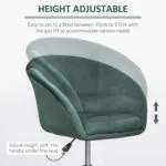 Green Homcom Swivel Bar Stool with Height Adjustable Seat and Fabric Upholstery