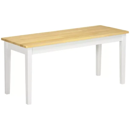 Wooden bench indoors, seating for kitchen, indoor wood bench, dining wooden bench.