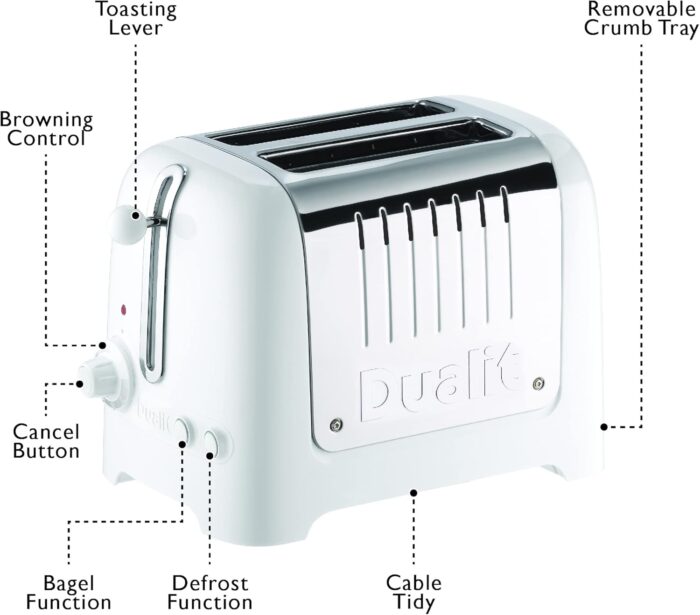 Dualit 2 Slice Lite Toaster White DA4203: Compact and versatile - Image 6