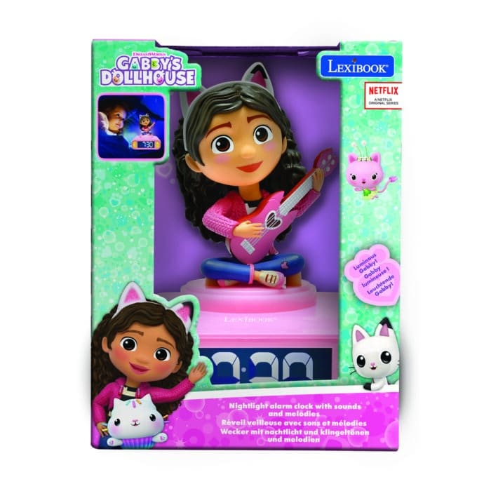 Lexibook RL800GDH 3D Gabby's Dollhouse Children's Clock with Night Light - Fun and Functional Kids Room Decor - Image 2