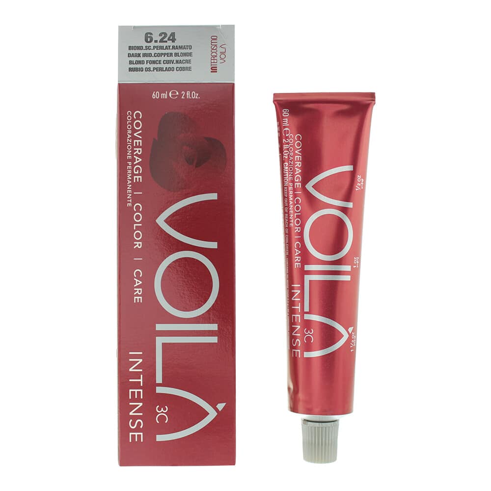 10048419 Intercosmo Voila Intense Hair Color 60ml - 6.24 Dark Iridescent Copper Blonde - Image 1