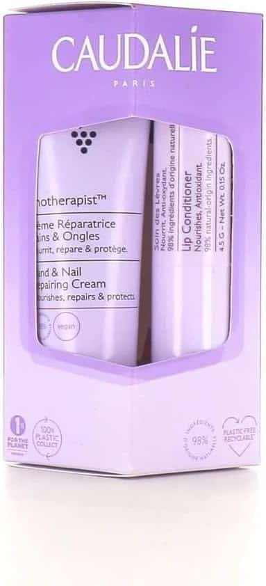 Caudalie Vinotherapist Gift Set 30ml Hand & Nail Repairing Cream + 4.5g Lip Conditioner