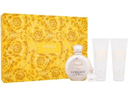 Versace Eros pour Femme Gift Set 100ml EDP + 5ml EDP + 100ml Body Lotion + 100ml Shower Gel