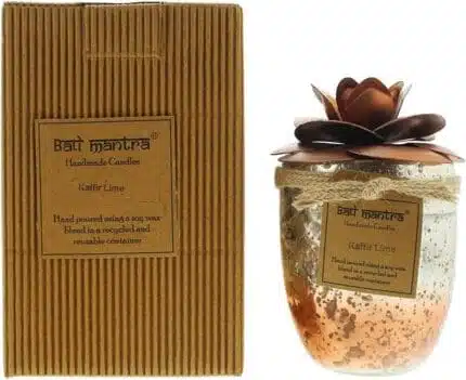 Bali Mantra Camellia Glass Copper Candle 500g - Kaffir Lime