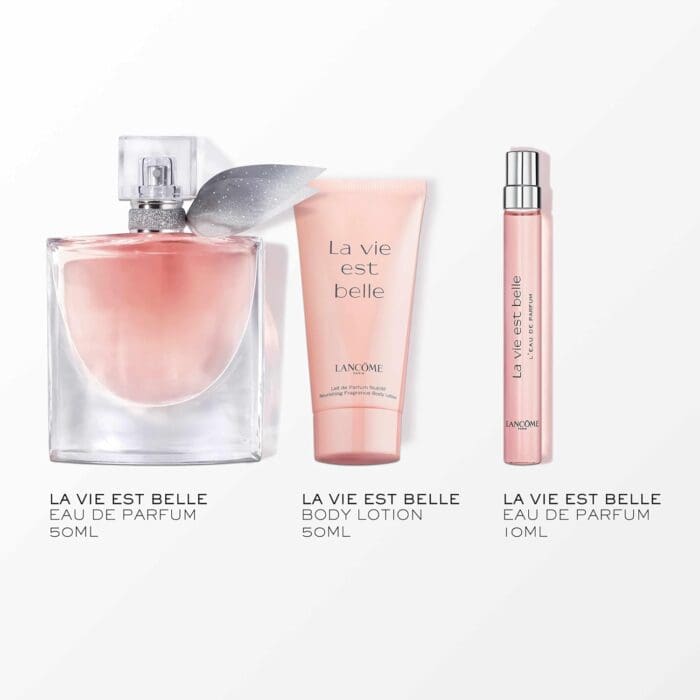 Lancome La Vie Est Belle Gift Set 50ml EDP + 10ml EDP + 50ml Body Lotion - Image 2