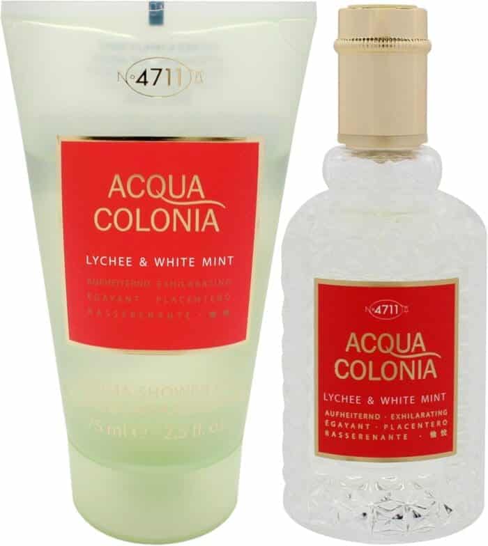 Maurer & Wirtz 4711 Acqua Colonia Lychee & White Mint Gift Set 50ml EDC + 75ml Shower Gel - Image 2