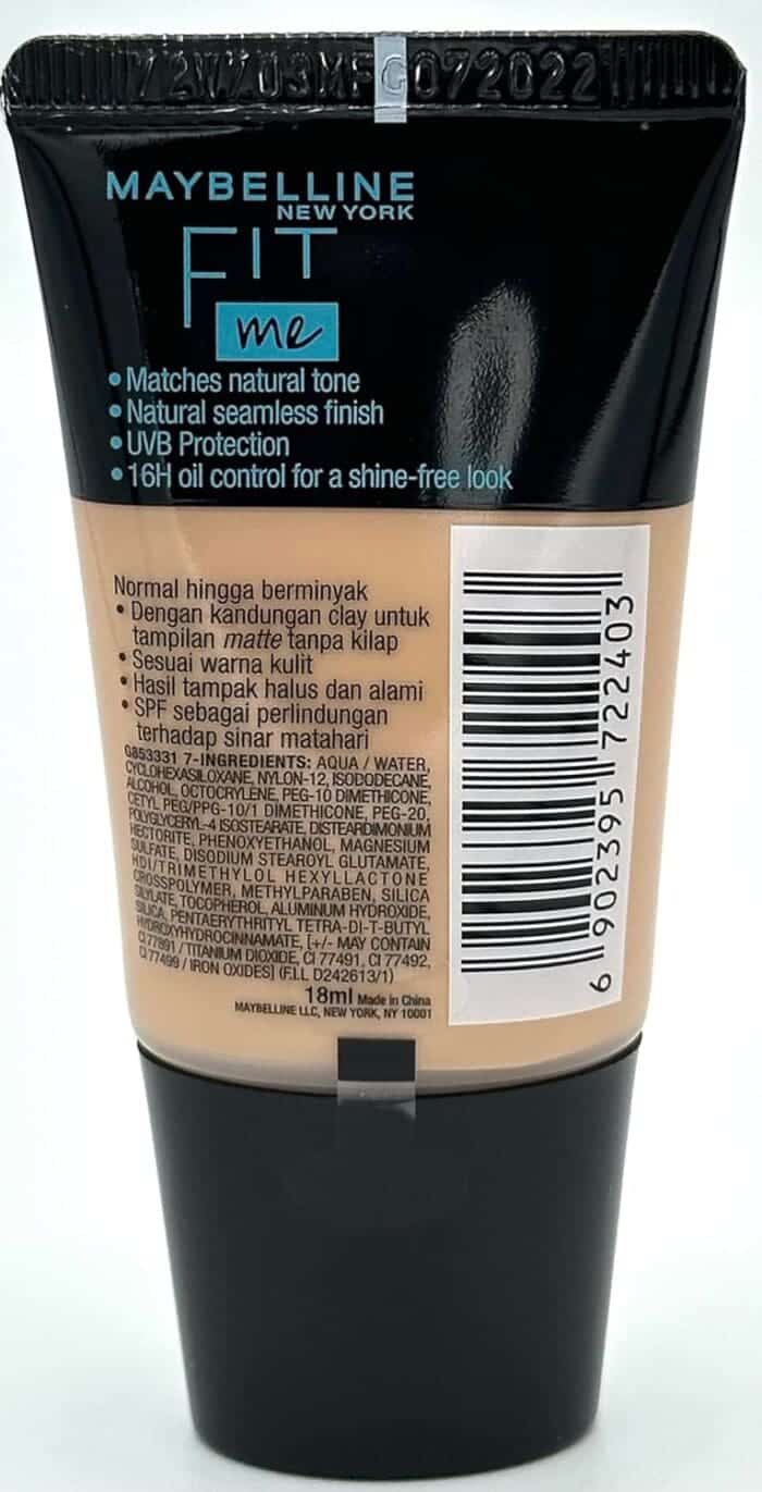 Maybelline Fit Me Matte & Poreless Foundation SPF22 18ml - 115 Ivory - Image 2