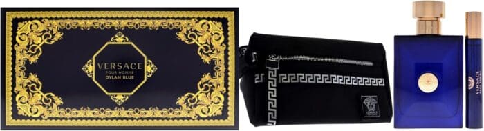 Versace Pour Homme Dylan Blue Gift Set 100ml EDT + 10ml EDT + Toiletry Bag - Image 2