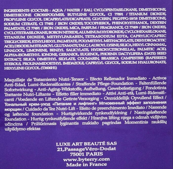 By Terry Eclat Opulent Nutri Lifting Foundation 30ml - 10 Nude Radiance - Image 3