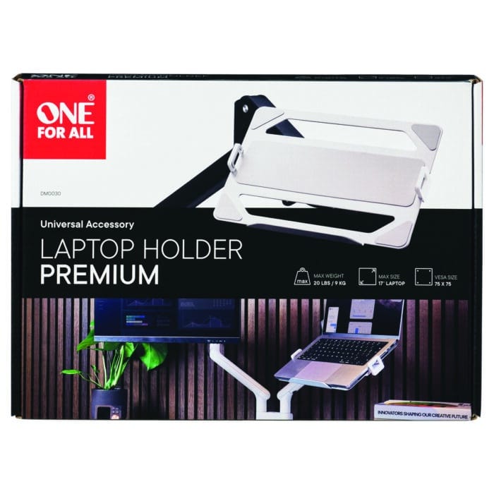 One For All Premium Laptop Holder - White/Silver DM0030 - Image 5