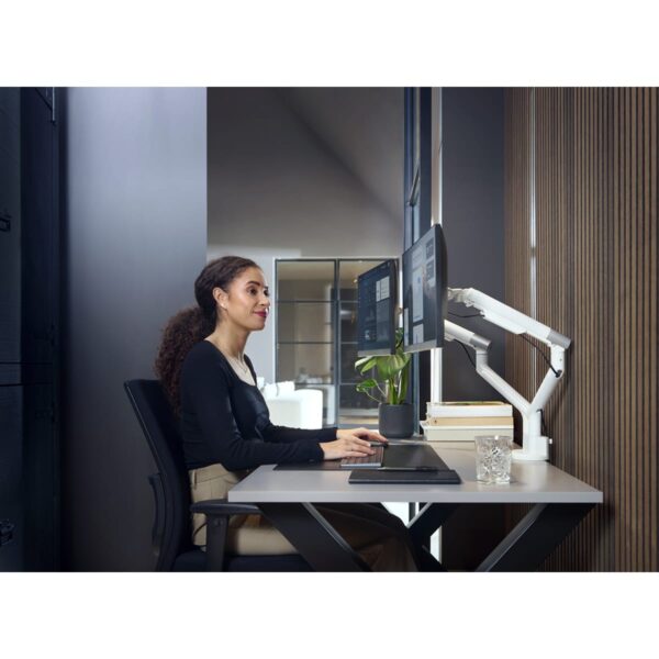 One For All DM7220 Design Line Dual Monitor Mount - White/Silver - Image 3