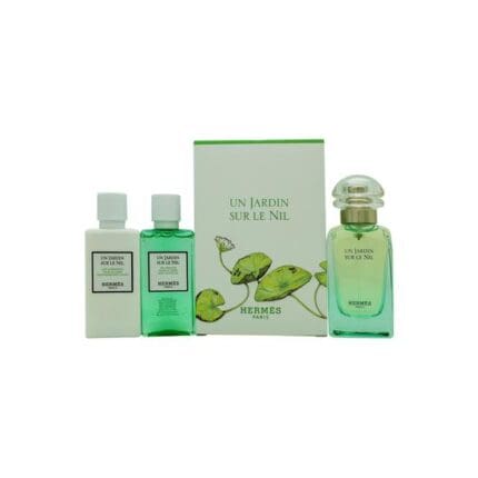 Herm?s Un Jardin Sur Le Nil Gift Set 50ml EDT + 40ml Body Lotion + 40ml Shower Gel