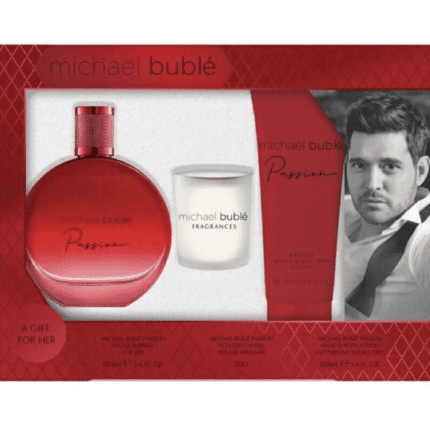Michael Buble Passion Gift Set 100ml EDP + 100ml Body Lotion + Candle