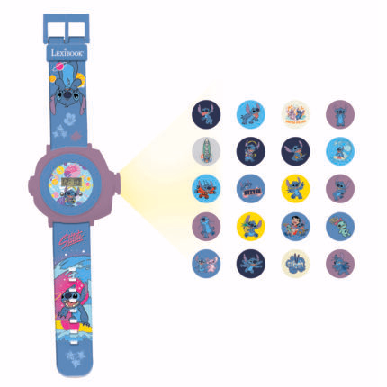 Lexibook DMW050D Disney Stitch Children's Projection Watch with 20 Images
